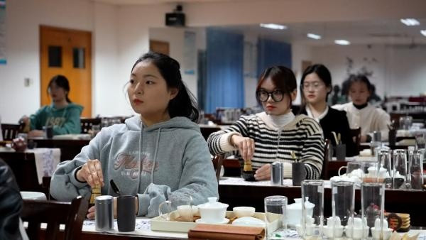 江苏一高校开选修课教学生品茶: 约300名学生考到茶艺师证